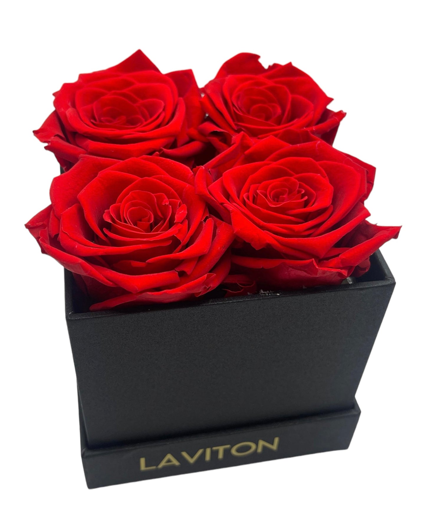 SMALL HOT RED ETERNITY ROSES BOX