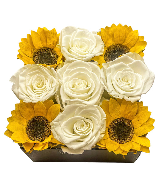 Sunflowers with White Roses